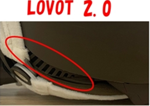 LOVOT(らぼっと）2.0のサイドパネル下の通気口部の形状